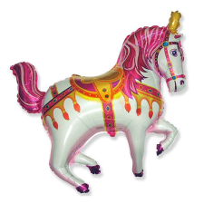 Fólia lufi, nagyforma, cirkuszos ló, pink, 24" party kellék