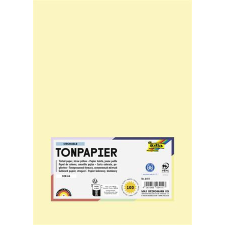 Folia Színes papír, A4, 130 g, 100 lap, FOLIA, szalmasárga (FL6411) kreatív papír