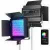  Folyamatos LED RGB fény 2.4G és alkalmazásvezérléssel, 22.000 Lux@0,5m, CRI 97+ / TLCI 98+ / 2500K-8500K, 18 jeleneti mód, 360°-os színszabályozás, alumíniumötvözetből, Neewer