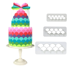 Fondant kiszúró - Geometrikus minták - Szirmok, hullámok konyhai eszköz