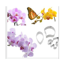  Fondant / Marcipán kiszúró - Orchidea (3db-os fém) sütés és főzés