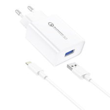 Foneng EU13 USB-A Hálózati töltő + Lightning kábel - Fehér (3A) mobiltelefon kellék