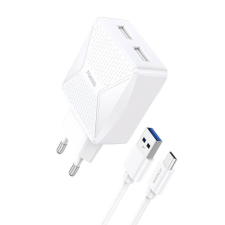 Foneng EU35 hálózati töltő + USB-A - Micro USB kábel fehér (EU35 Micro USB) kábel és adapter