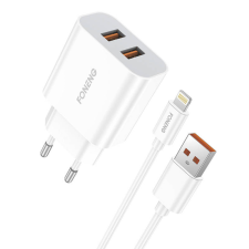 Foneng Fast charger Foneng 2x USB EU45 + USB Lightning cable mobiltelefon kellék