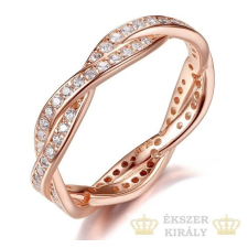 Fonott ezüst gyűrű, Rose Gold, 7 gyűrű