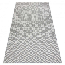 Fonott sizal flat szőnyeg 48607637 Négyzetek rombusz szürke / krém 140x200 cm lakástextília