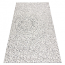 Fonott sizal flat szőnyeg 48832367 Körök, pontok krém / szürke 200x290 cm lakástextília