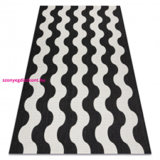  Fonott sizal flat szőnyeg 49377690 Hullám krém / fekete 120x170 cm lakástextília