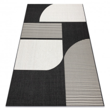 Fonott sizal flat szőnyeg 49384690 ABSZTRAKCIÓ krém / fekete 200x290 cm lakástextília