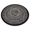  Fonott sizal Flat szőnyeg kör 48834690 Pontok elpirul fekete kerék 120 cm