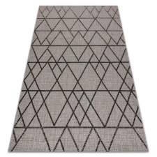 Fonott sizal floorlux szőnyeg 20508 ezüst / fekete HÁROMSZÖGEK 200x290 cm lakástextília