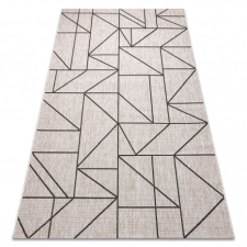  Fonott sizal floorlux szőnyeg 20605 ezüst / fekete / bézs HÁROMSZÖGEK, GEOMETRIAI 240x330 cm lakástextília