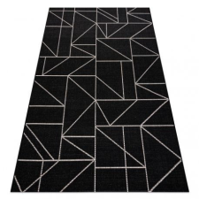 Fonott sizal floorlux szőnyeg 20605 fekete / ezüst HÁROMSZÖGEK, GEOMETRIAI 160x230 cm lakástextília