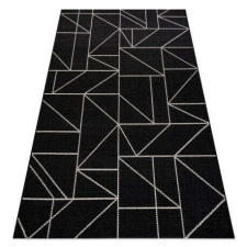 Fonott sizal floorlux szőnyeg 20605 fekete / ezüst HÁROMSZÖGEK, GEOMETRIAI 80x150 cm lakástextília