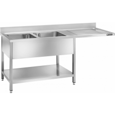 Forcar 2 MEDENCÉS MOSOGATÓ CSEPEGTETŐVEL ALSÓ POLCCAL 1600x700x950-ES (GD167BL2) mosogatótálca