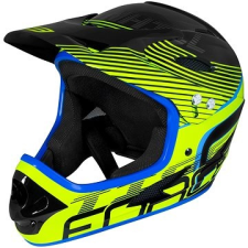 Force TIGER lefelé, fekete-fluo-kék L - XL, 59 cm - 61 cm kerékpáros sisak