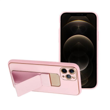 Forcell Bőr Tok kitámasztós iPhone 12/12 Pro fekete Pink tok és táska