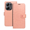 Forcell Xiaomi Redmi Note 13 Pro 4G / Poco M6 Pro 4G könyvtok, fliptok, telefon tok, bankkártyatartós, mágneszáras, mandala mintás, barack színű, Forcell Mezzo