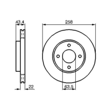 Ford Fiesta 5 első féktárcsa (258mm, hűtött) - Hart autóalkatrész