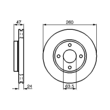  Ford Mondeo 1 első féktárcsa (260mm, hűtött) - Hart autóalkatrész