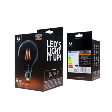 Forever Light LED izzószál E27 G95 4W 230V 2000K 400lm COG füstölt izzó