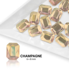 Formakő téglalap alakú - 6x8mm - Champagne 20db körömdíszítő