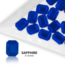 Formakő téglalap alakú - 6x8mm - Sapphire 20db körömdíszítő