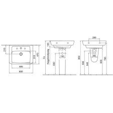  Formo mosdó, 60cm-es, fehér szaniter