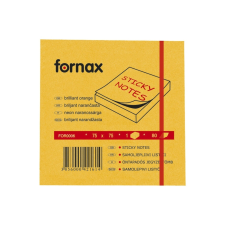 Fornax Jegyzettömb öntapadó, 75x75mm, 80lap, Fornax neon narancs post-it