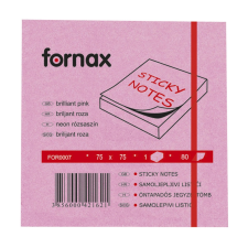 Fornax Jegyzettömb öntapadó, 75x75mm, 80lap, neon rózsaszín (A-05565432) (A-05565432) post-it