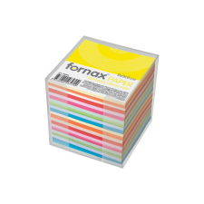 Fornax Kockatömb transzparens tartóban színes pasztell és intenzív 9x9x9cm, Fornax jegyzettömb