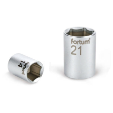 FORTUM garancia dugófej, 1/4&quot;, 12mm, 61CrV5, mattkróm, 25mm hosszú FORTUM dugókulcs
