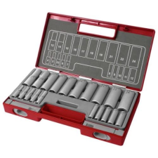 Fortum hosszított dugófej klt. 1/2", 1/4", 20db; 61CrV5, 4700012 dugókulcs