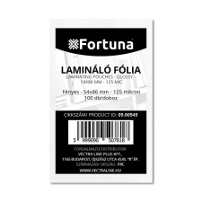 Fortuna Lamináló fólia fortuna 54x86mm 125 mikron fényes 100/dob fo00145 lamináló fólia