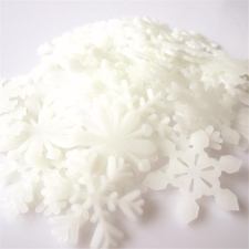  Foszforeszkáló hópehely fehér dekorációs kellék