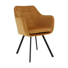  Fotel, szövet bársony mustár/fekete, ZERON NEW bútor