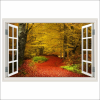  Fotó Háttérkép Ablak Őszi erdő, piros levelek, 250 x 170 cm