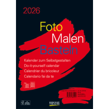  Foto-Malen-Basteln Bastelkalender A4 schwarz 2026 (Kalendář/Diář) naptár, kalendárium