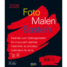  Foto-Malen-Basteln Bastelkalender schwarz groß 2026 (Kalendář/Diář) naptár, kalendárium