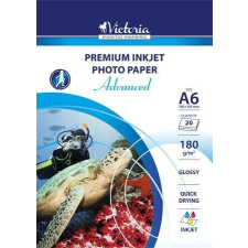 Fotópapír, tintasugaras, A6, 180 g, fényes, VICTORIA PAPER "Advanced" fotópapír