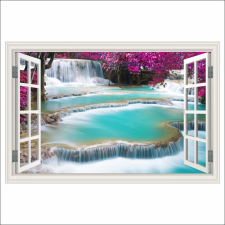  Fotótapéta Ablak Vízesés Türkiz, 300 x 200 cm tapéta, díszléc és más dekoráció