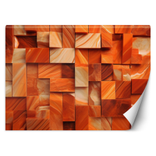  Fotótapéta, Narancssárga kocka 3D - 250x175 cm tapéta, díszléc és más dekoráció