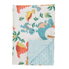 Foxy Baby Minky Super Soft babatakaró 75x100 - Kék - Dínók babaágynemű, babapléd