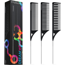 FRAMAR DREAMWEAVER melírozó fésű fekete (3 db) (CMB-DW-BLK) fésű