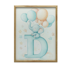  FRAME FALI PLAKÁT BABIELEPHANT D LETŰ ARANY KERET 70x100 grafika, keretezett kép