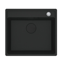 Franke MARIS 2.0 MRG-610-52 TL A egymedencés gránit mosogató automata dugóemelő, szifonnal, matt fekete, beépíthető mosogatótálca