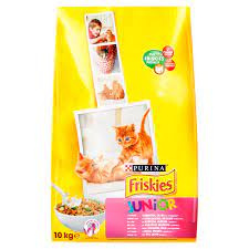  FRISKIES Junior Csirkével, tejjel és zöldségekkel – 10 kg macskaeledel