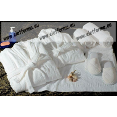  Frottír sálgalléros Fehér köntös (100 % pamut), XL