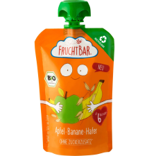 FRUCHTBAR Bio Alma, banán, zab 6hó 100g (100%-ban újrahasznosítható csomagolás!) bébiétel