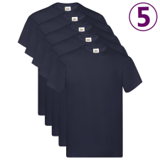 Fruit of the Loom 5 db S-s méretű mélykék pamutpóló munkaruha